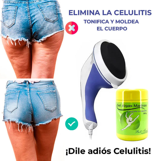 Kit Adiós Celulitis Pro: Masajeador eléctrico + gel anticelulitis